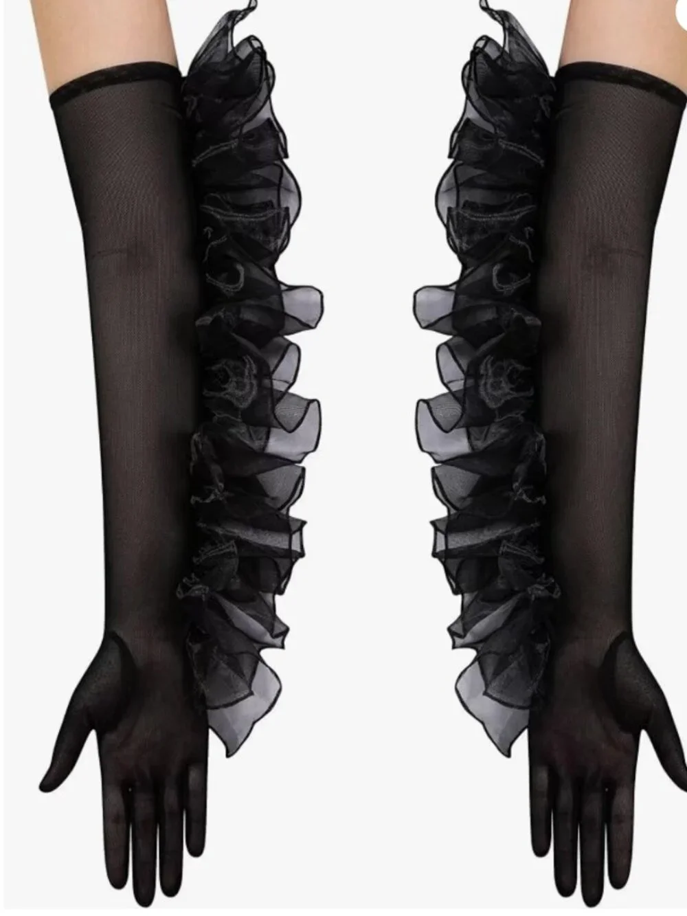 Women's Long Puffy Oversize Ruffle Gloves
